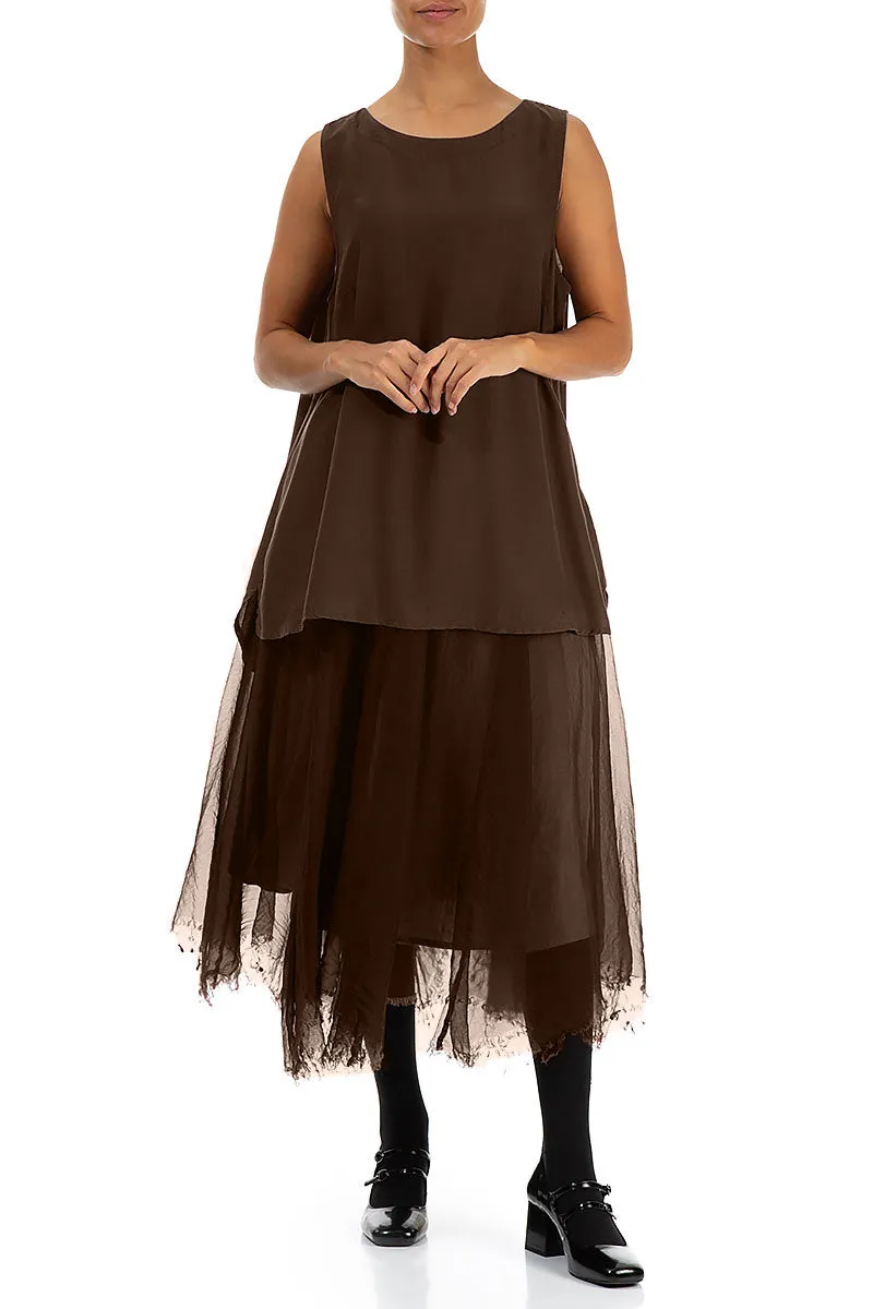 Classic Choice Sleek Vibe Flowy Aged Copper Silk Chiffon Skirt