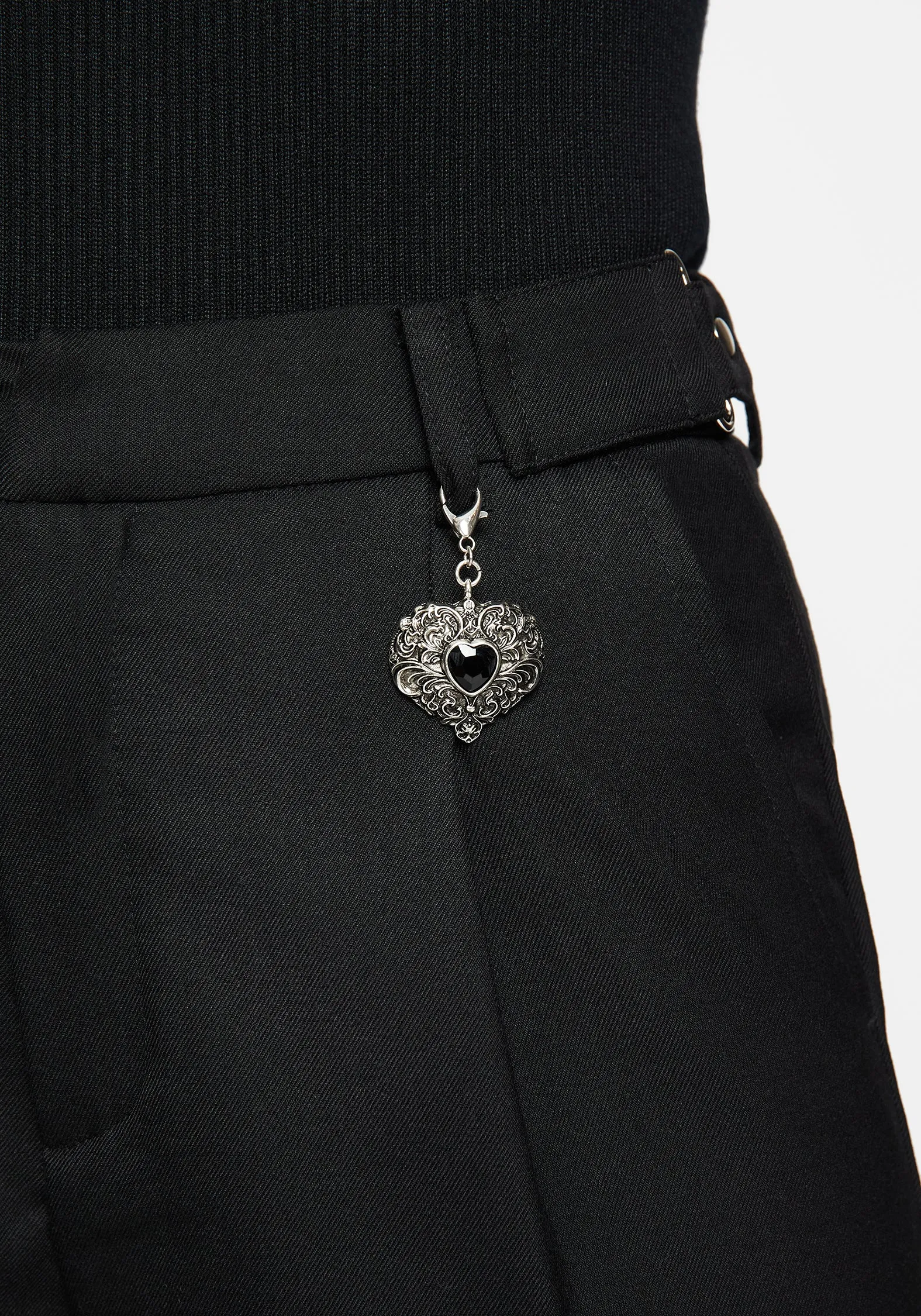 Porcia Wide Leg Tailored Trousers Curved Waistline