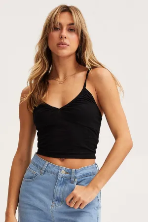 Black Singlet Crop Top NonRestrictiveSilhouette Flexible Apparel