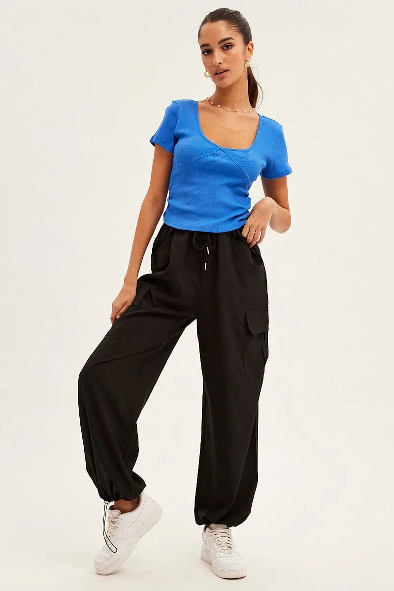 NonIrritating Weather Ready Blue T-Shirt Short Sleeve V Neck