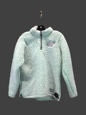 Warm Jacket NoSlipTrims Sweatshirt Crewneck By Clothes Mentor In Green & Grey, Size: M
