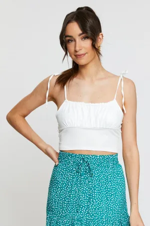 WaterRepellentSurface River Flow White Tie Shoulder Top Cami