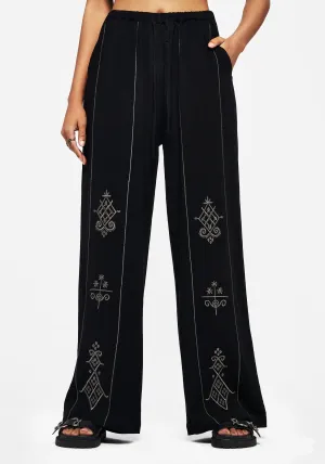 Breathable Wearable Erasable Logo Patch Merrymount Embroidered Wide Leg Trouser