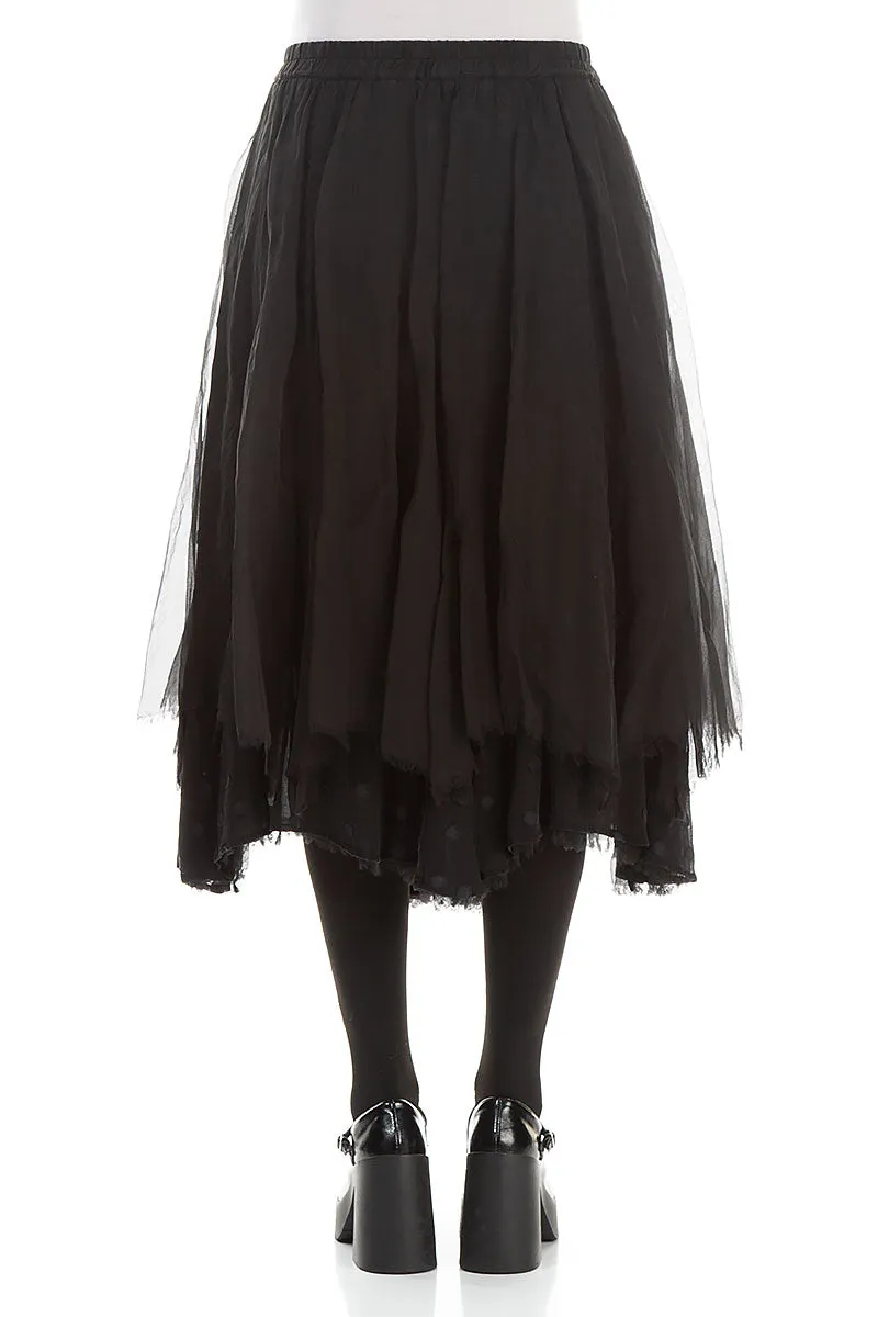 Flared Black Silk Chiffon Skirt Mood Outfitboard