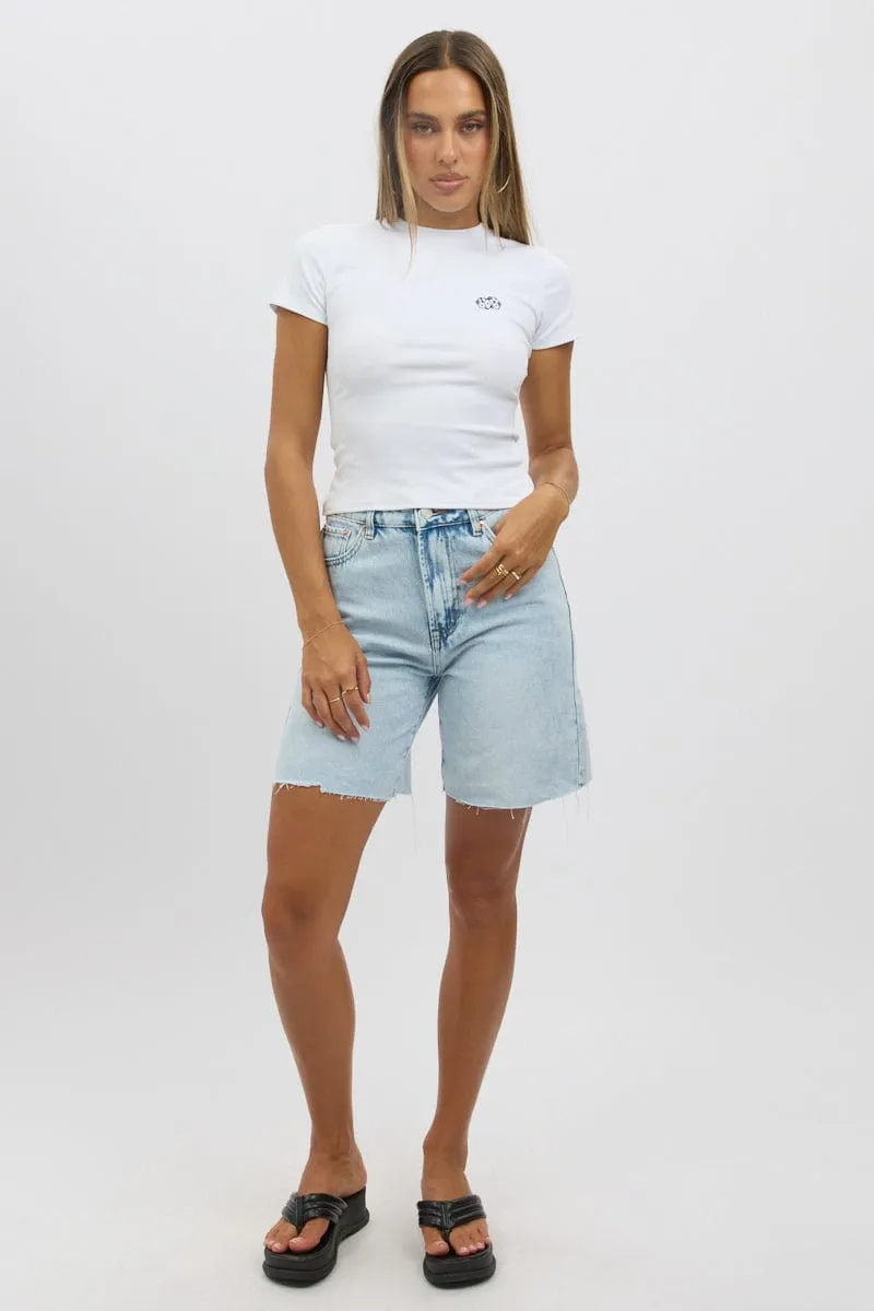 Timeless Comfort Wear White Graphic Tee Short Sleeve