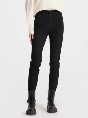 Smart Casual Black High-Waist Sheath Jeans