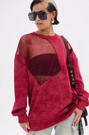 OPEN FOR BUSINESS SWEATSHIRT IN BURGUNDY Core Sporty