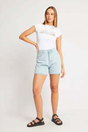 Fresh Look Basic Wear White Graphic Tee Short Sleeve