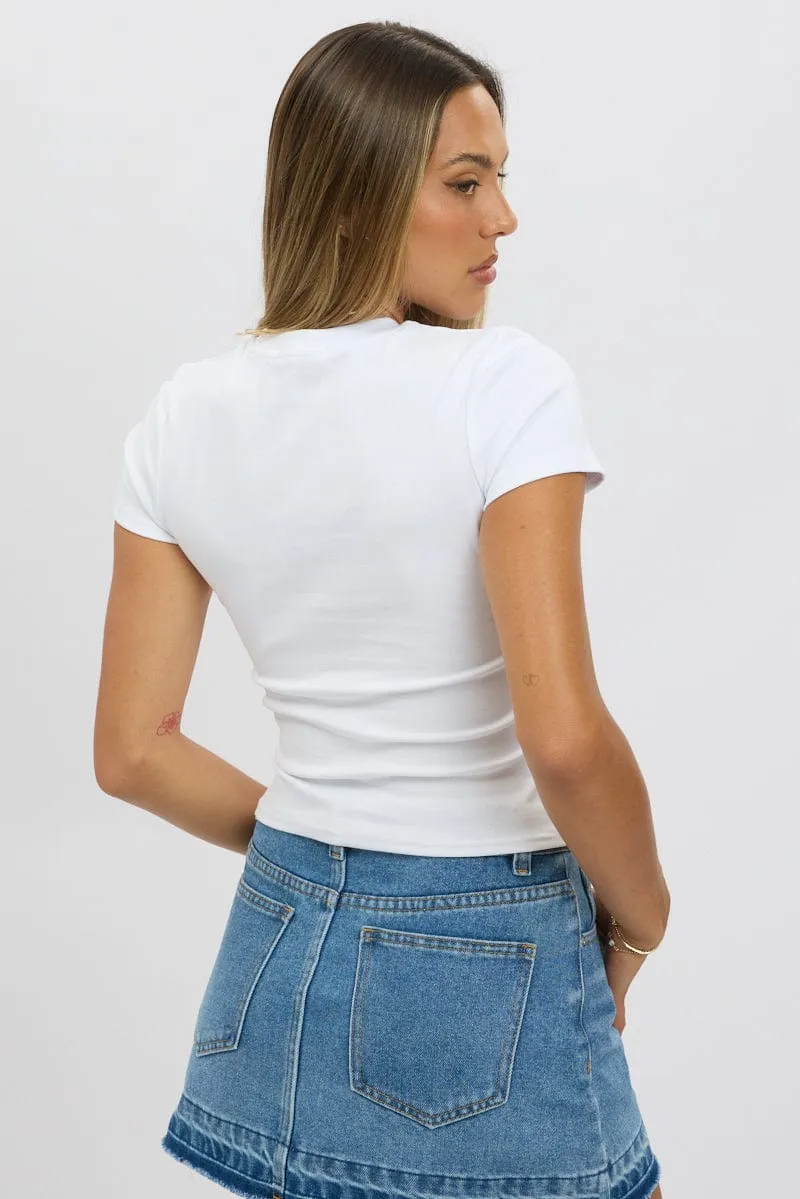 shopping White Graphic Tee Short Sleeve