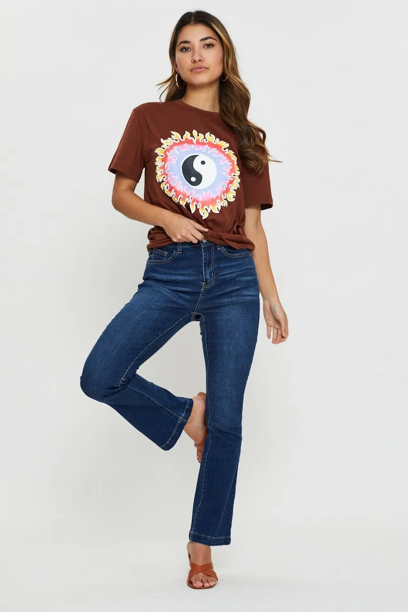Brown Yin Yang T-Shirt Practical Shorts Conscious Fashion