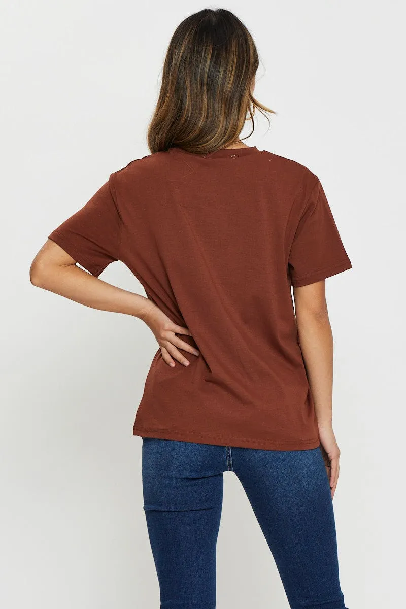 Brown Yin Yang T-Shirt Airtight Zipper