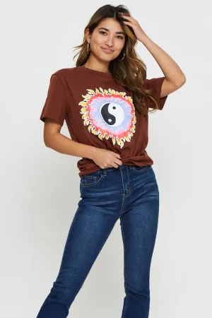 Brown Yin Yang T-Shirt Future Glow