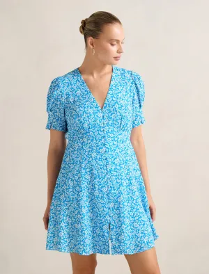 Saffron Printed Mini Sun Dress Smart Casual Sassy Pop