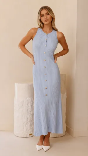 Aylah Knit Midi Dress - Blue Smart Chic Style Smart Appearance