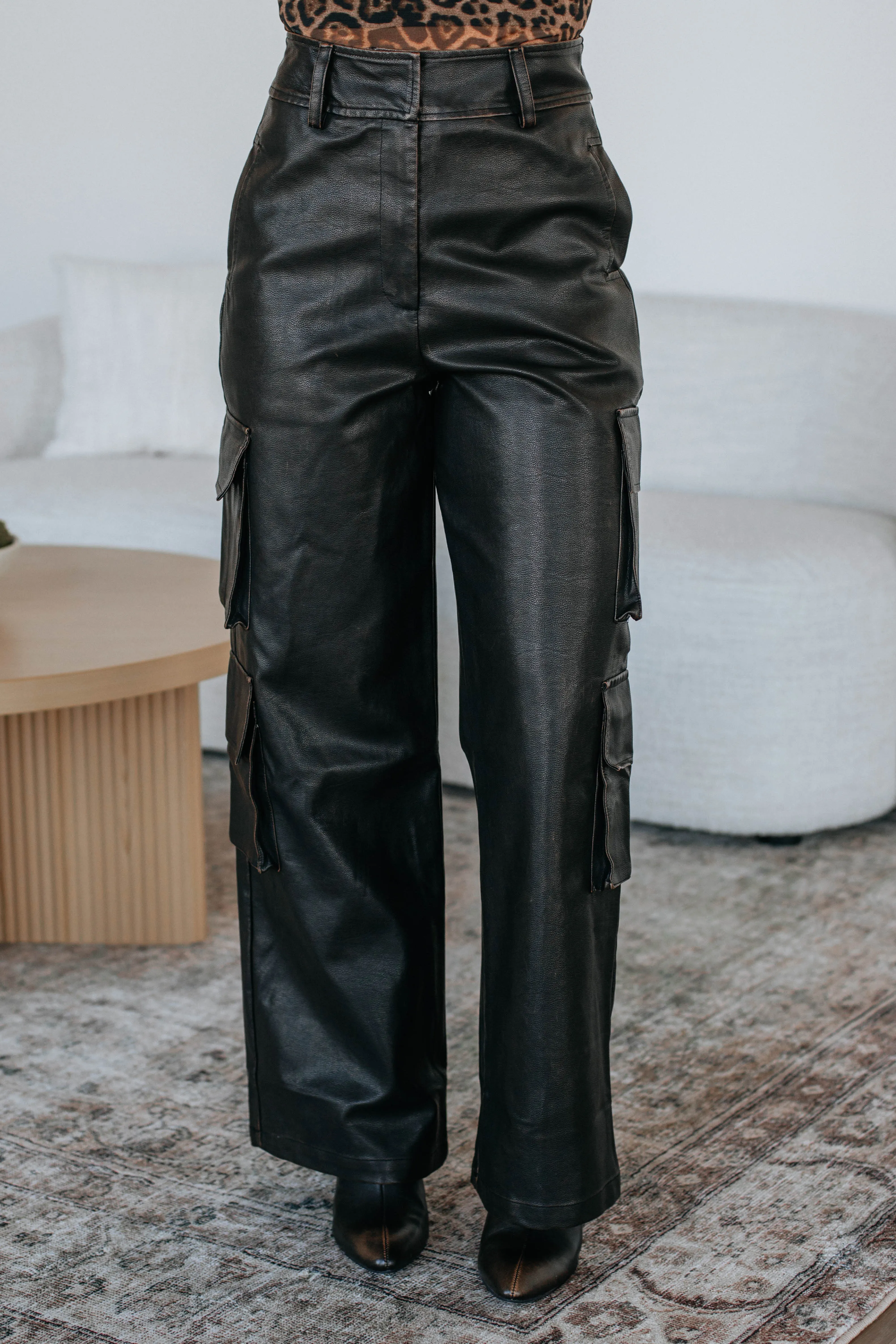 Suki Cargo Leather Pants Active Performance