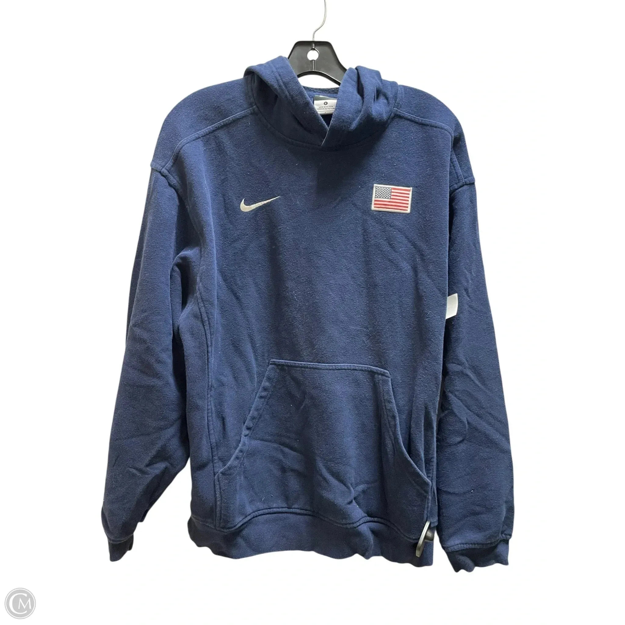 Cyber Core Sweatshirt Hoodie By Nike Apparel In Navy, Size: S