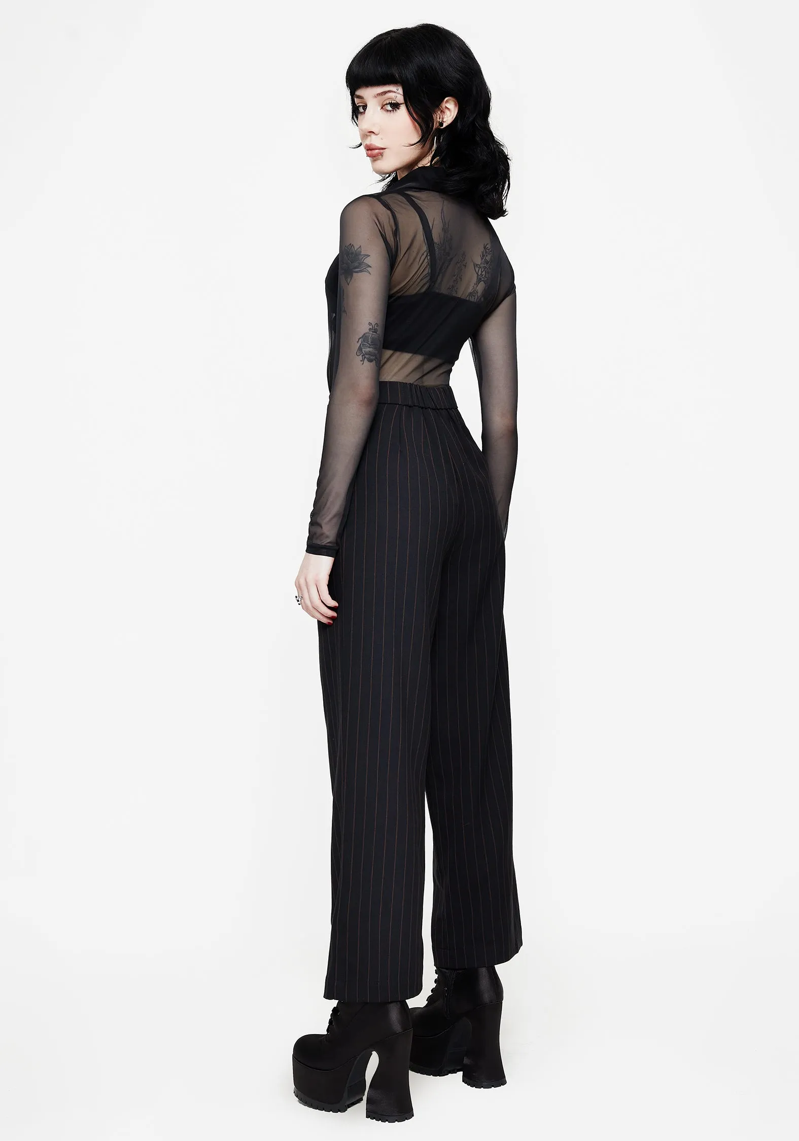 Enyo Belt Detail Stripe Wide Leg Trouser RegularFit