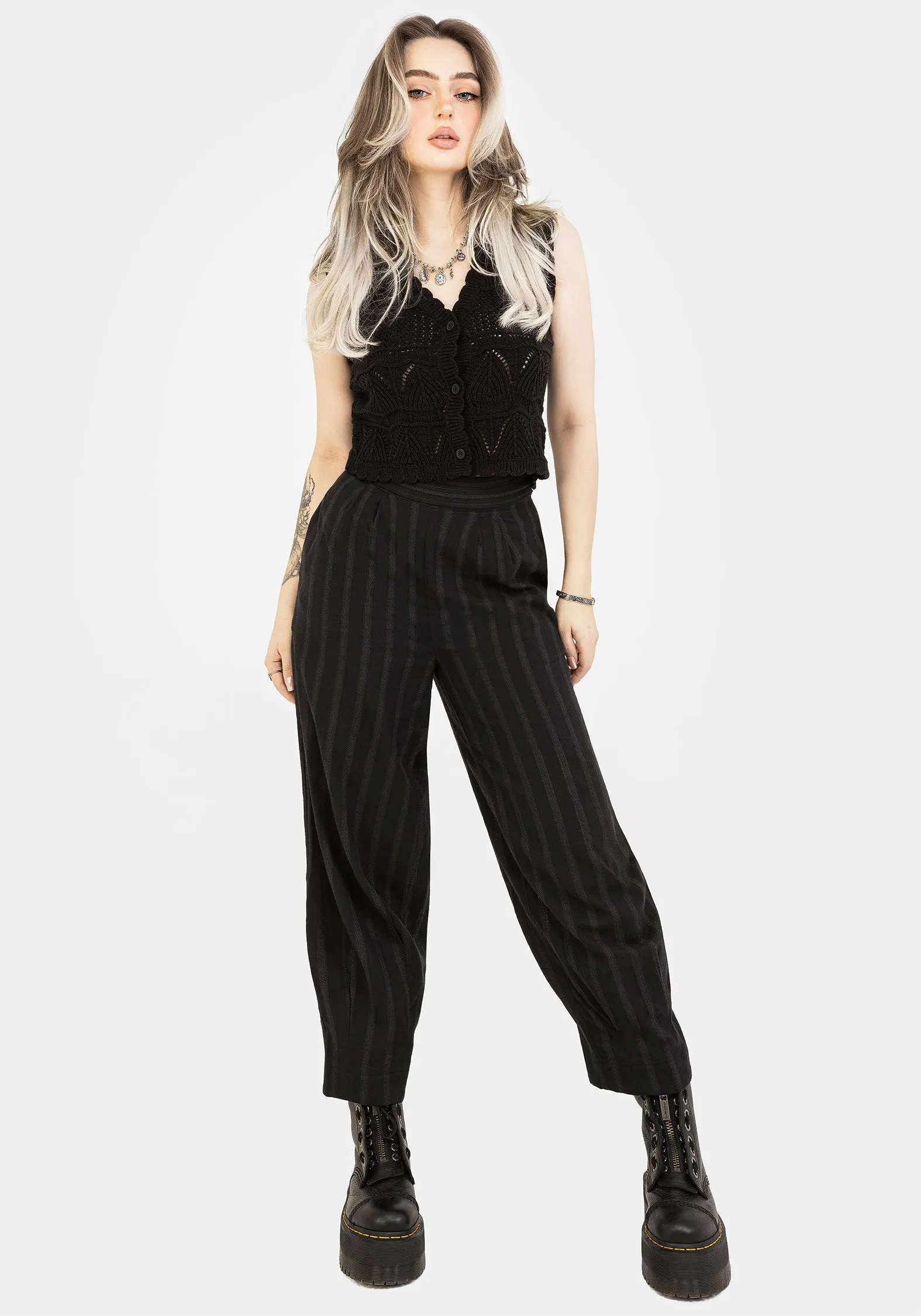 UVProtectiveLayer Delores Striped Cotton Balloon Trousers