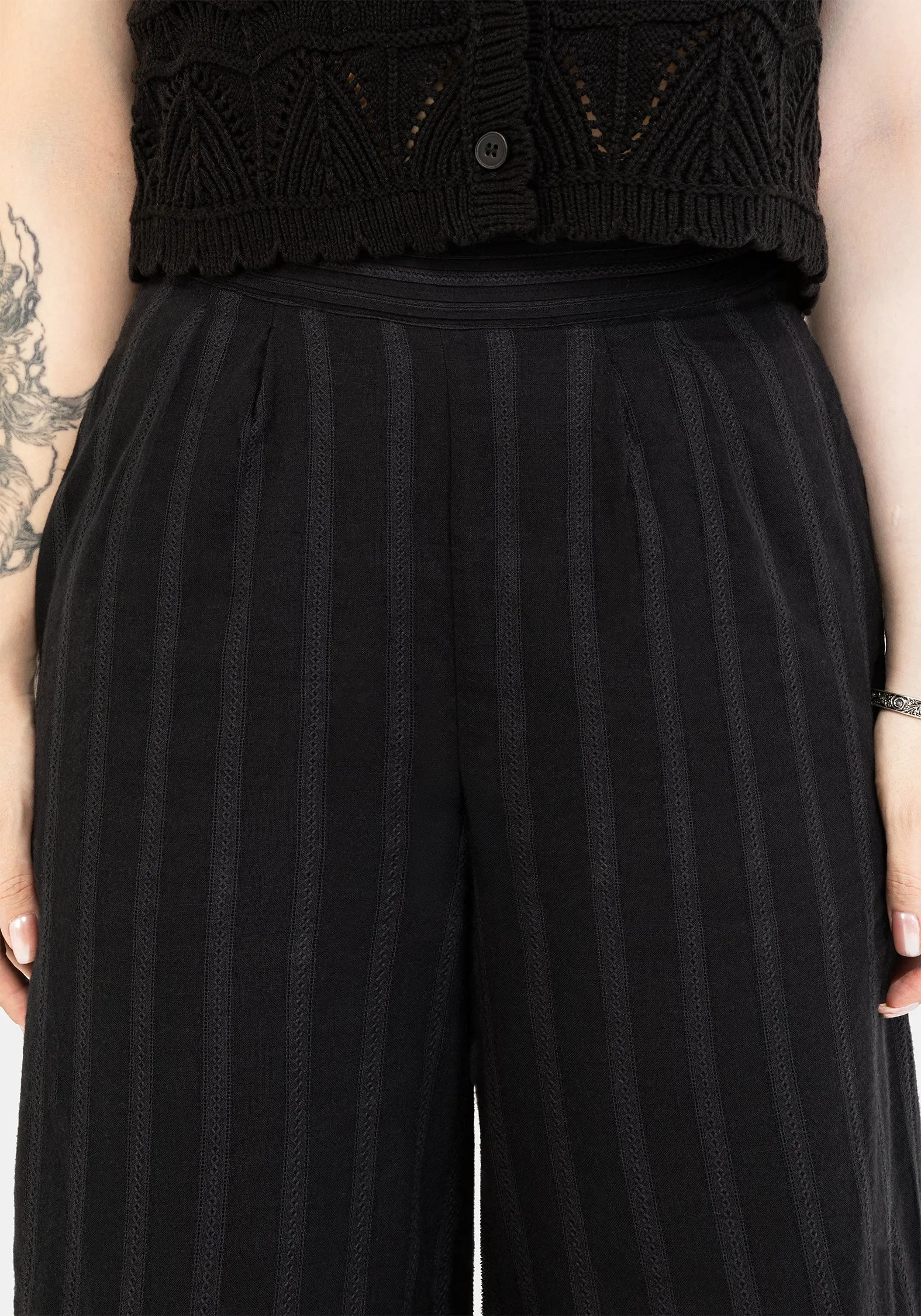 Delores Striped Cotton Balloon Trousers Minimalist Design