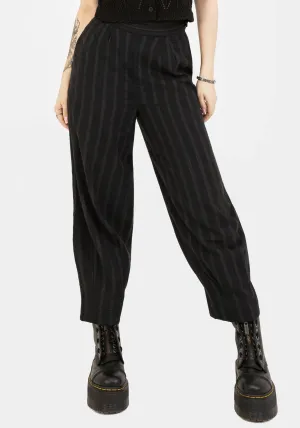 Delores Striped Cotton Balloon Trousers Simple Silhouette