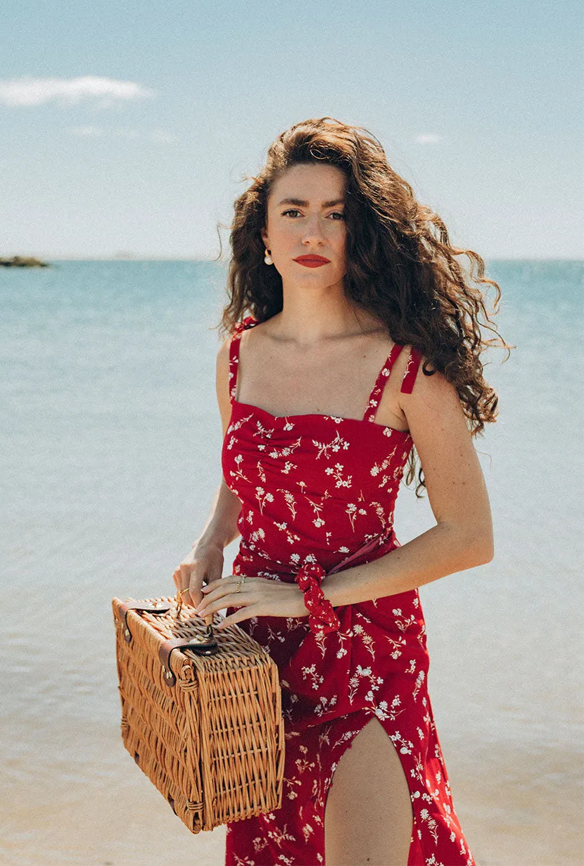 Lorraine Dress - Red Floral Net Fit Active Gear