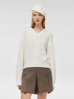 Soft Touch Wool And Cashmere Sequins Women Sweater