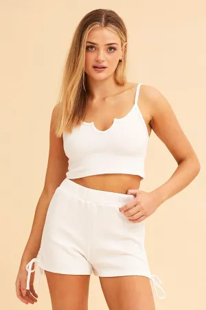 White Sutton Basic Rib Notch Singlet Royal Charm