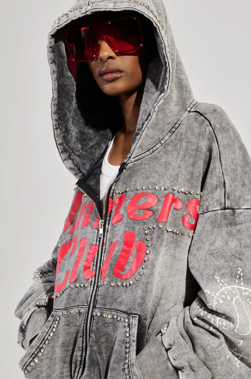 appropriate for work Soft Wearable WINNERS CLUB ZIP UP SWEATSHIRT