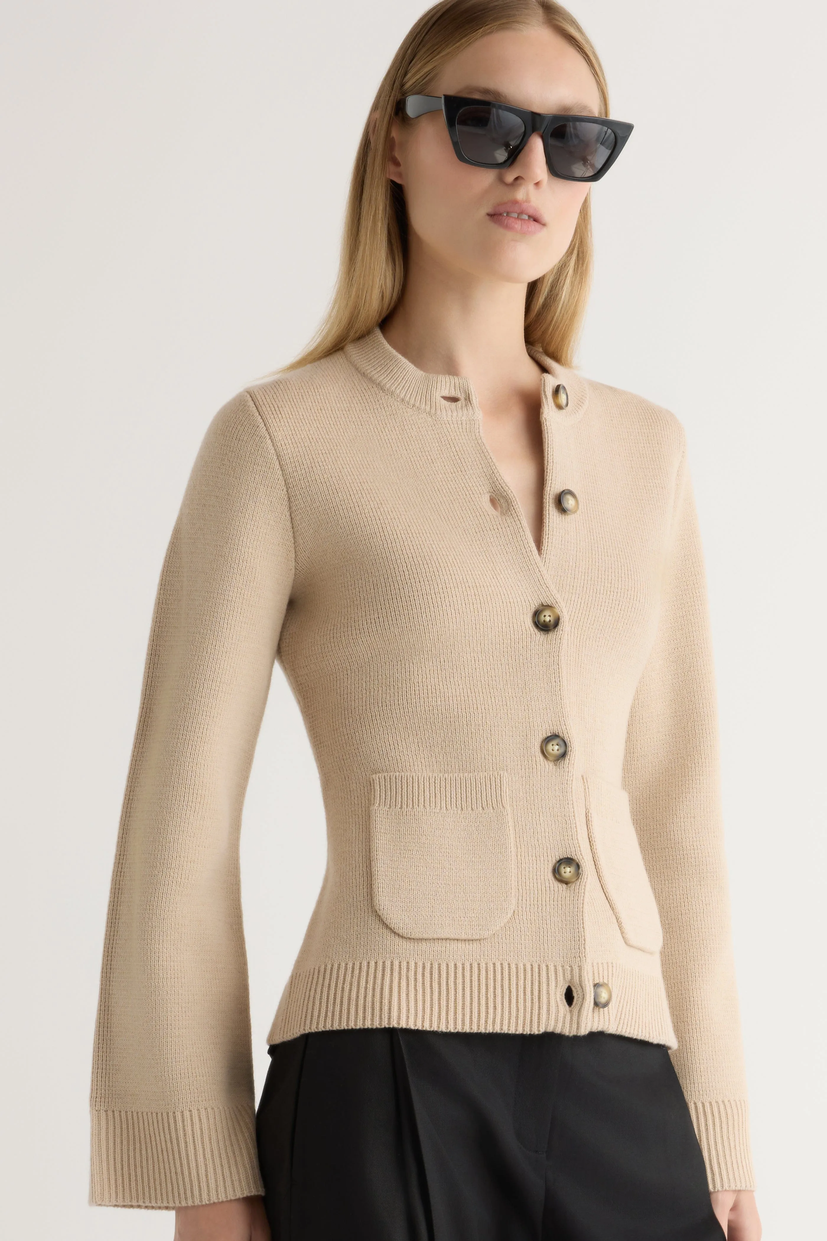 Cozy Knit Touch Eames Organic Cotton-Wool Cardigan