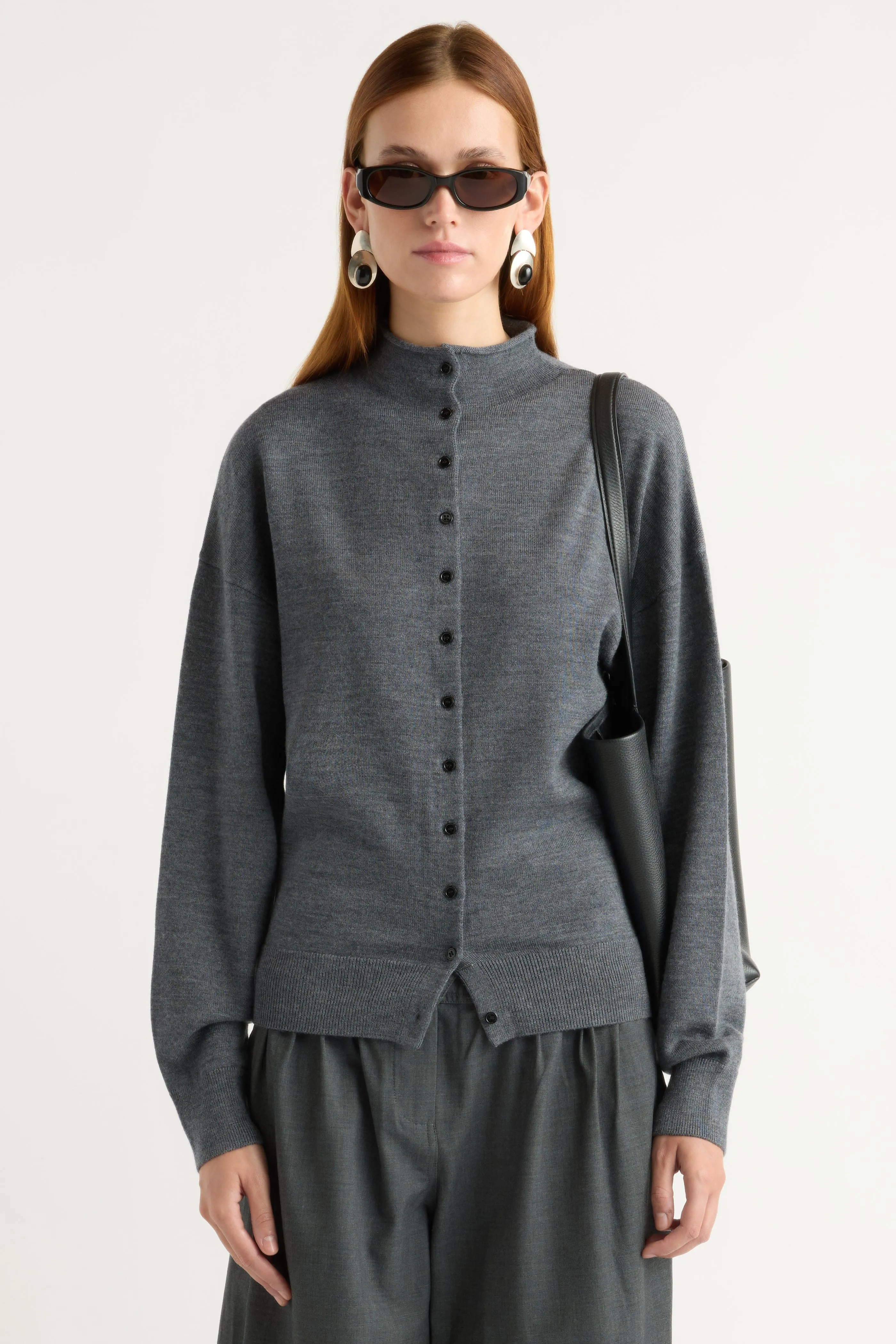 Charlee Lightweight Wool Button Cardigan Comfortable Design