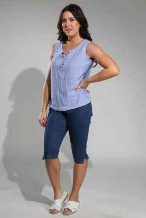 Twin Lakes Below Knee Jeans | MID INDIGO | 6503A1 Universal Style Vintage Wash
