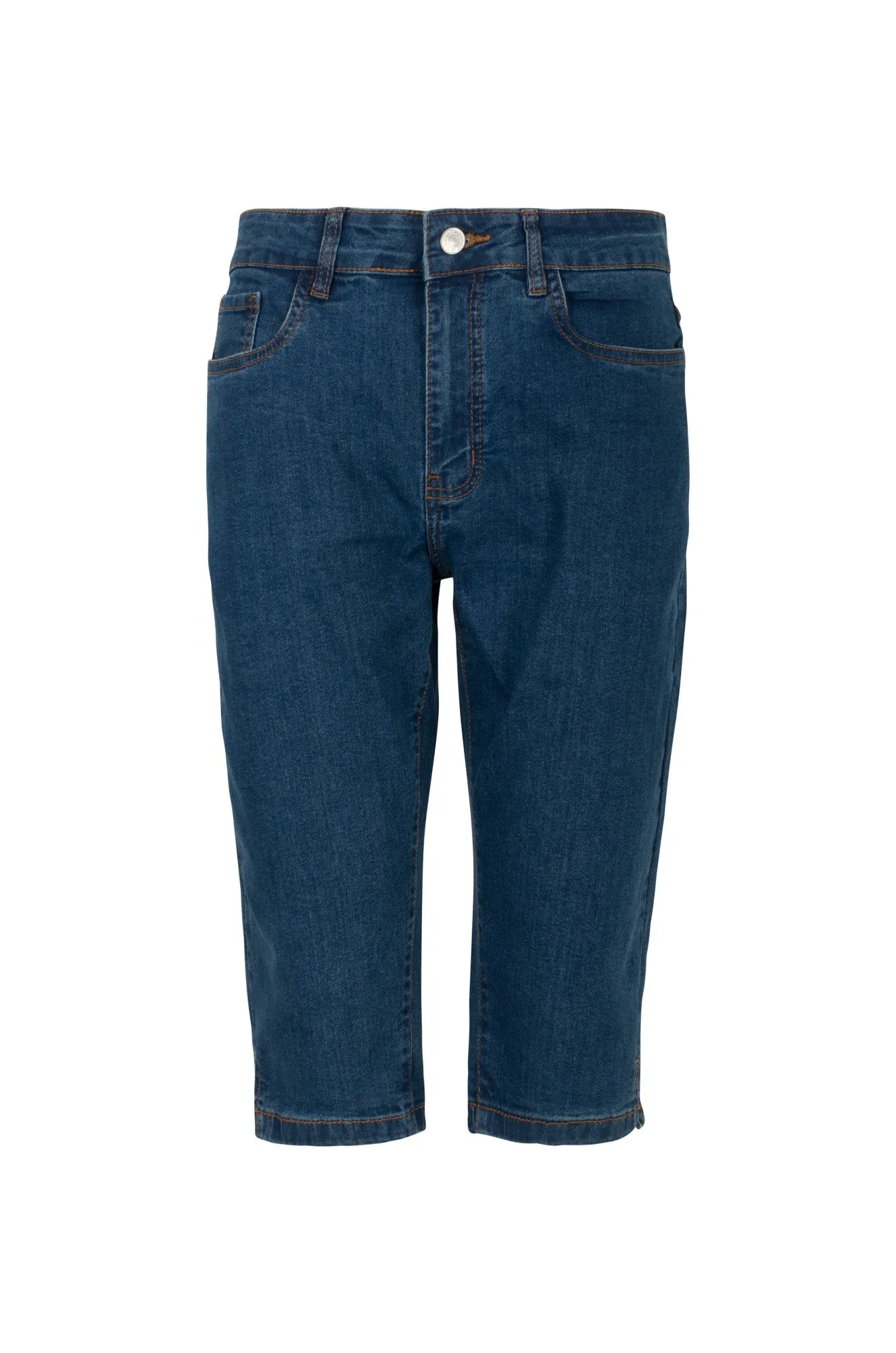 Twin Lakes Below Knee Jeans | MID INDIGO | 6503A1 Movement Friendly All Round Piece