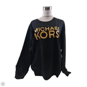 ThermalInsulated Sweatshirt Crewneck By Michael By Michael Kors In Black & Gold, Size: Xl