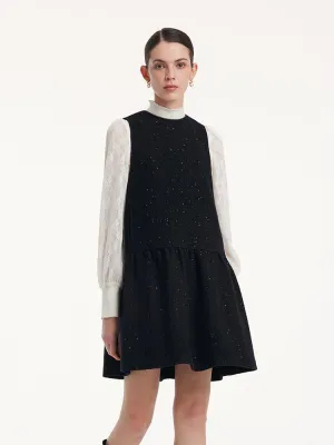 Round Neck Sequins Vest Dress Light Mode Stylish Silhouette