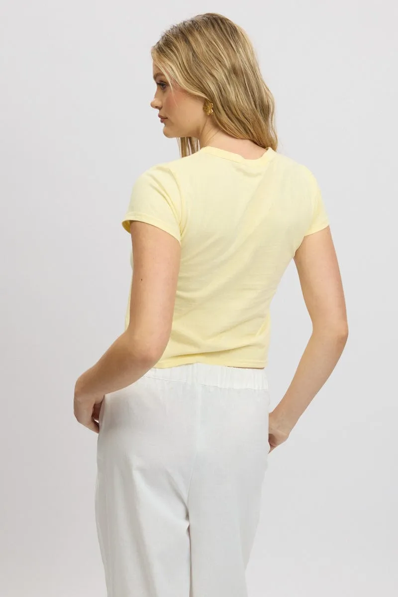 SlimFit Yellow Graphic Tee Short Sleeve