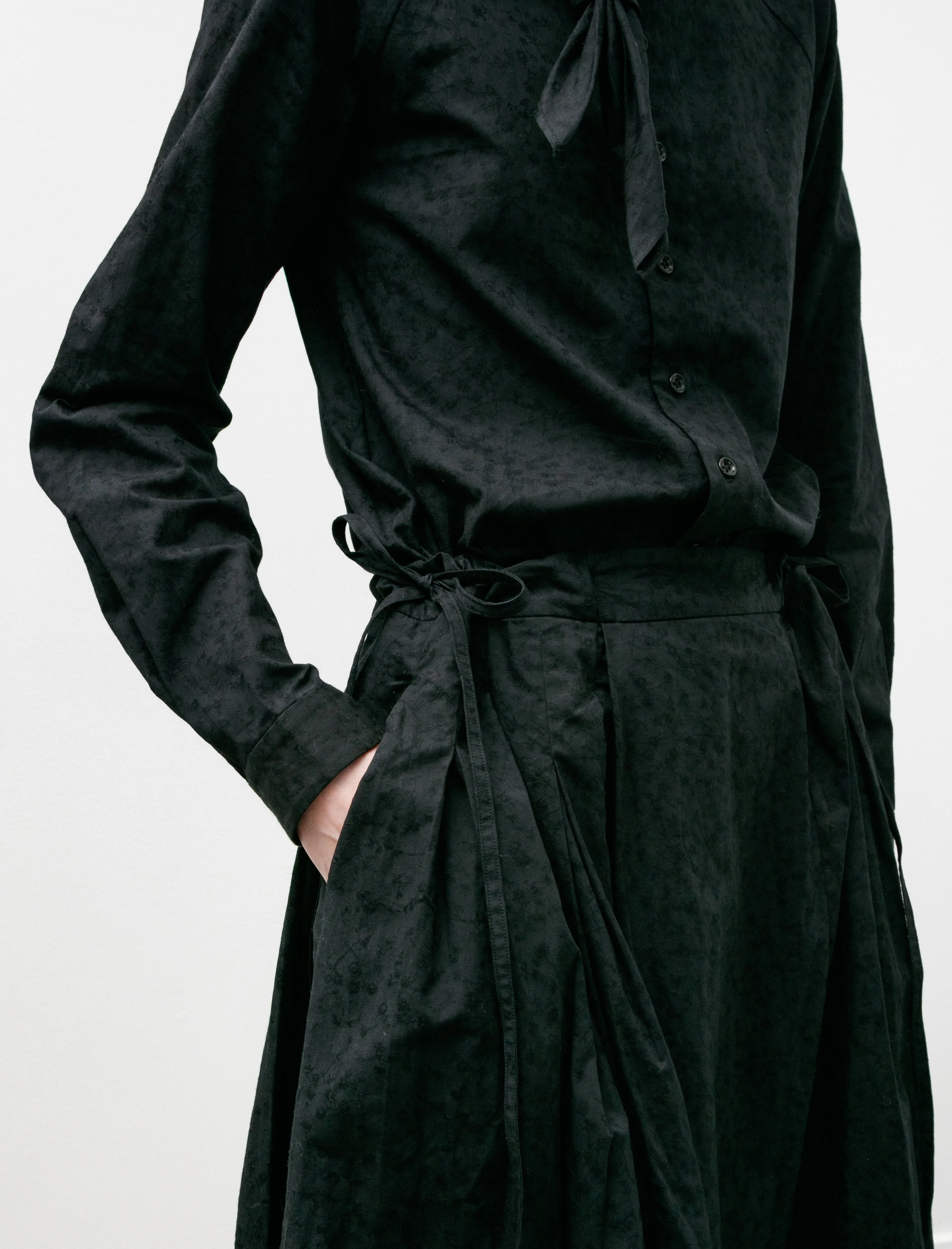 Street Ready Jacquard Drawstring Skirt Obsidian