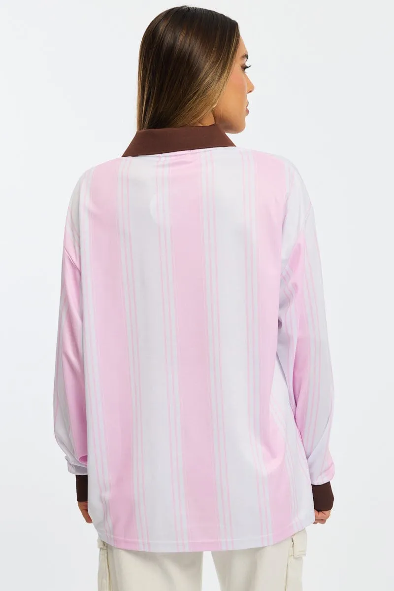 Light Fashion AllSeasonWear Pink Sport Tee Long Sleeve