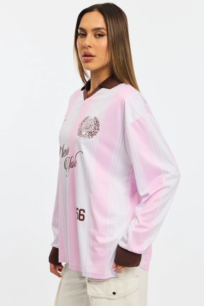 Perfect For Relaxing Pink Sport Tee Long Sleeve