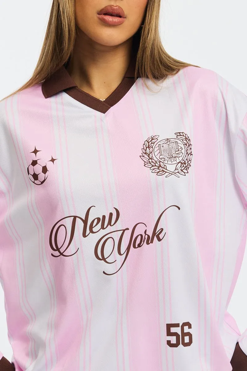 UV resistant Pink Sport Tee Long Sleeve