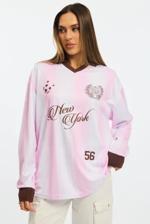 Pink Sport Tee Long Sleeve Essential Top