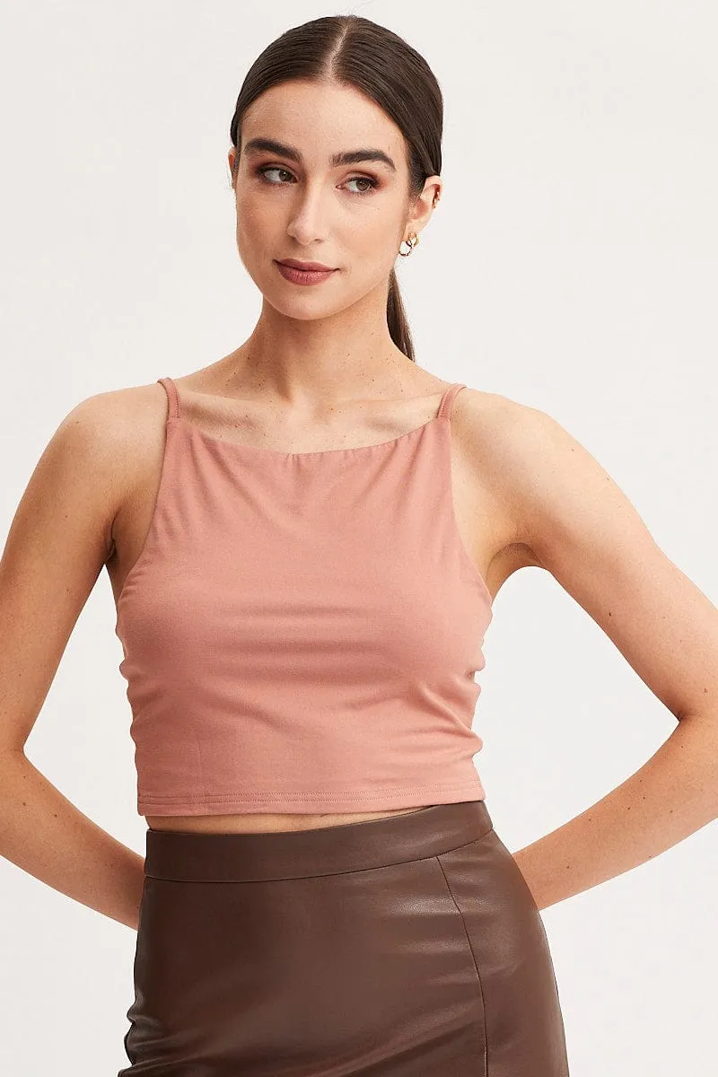 Brown Singlet Top Sleeveless Air Move NonRestrictiveFit