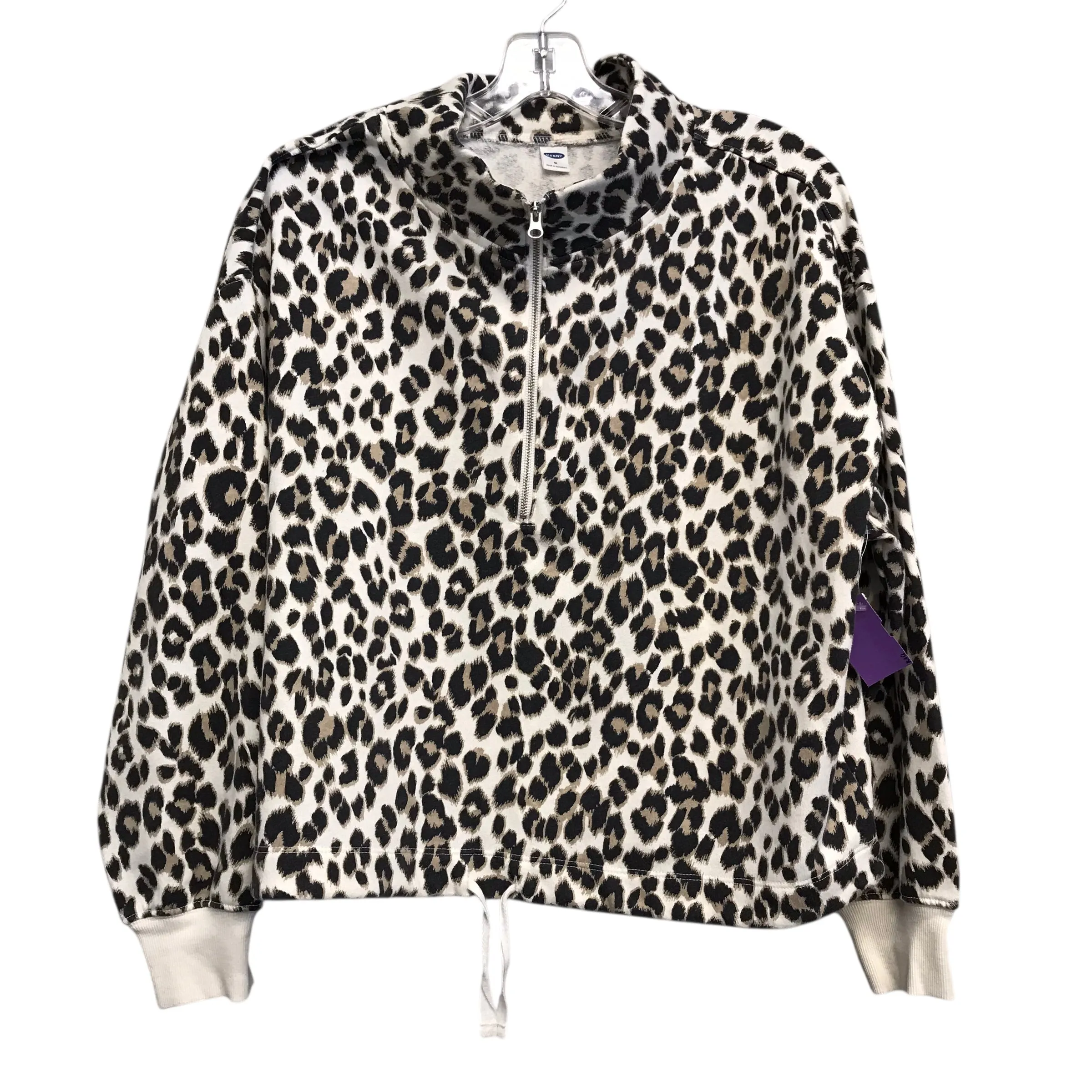 Athletic Sweatshirt Collar By Old Navy In Animal Print, Size:M Stretch Fit