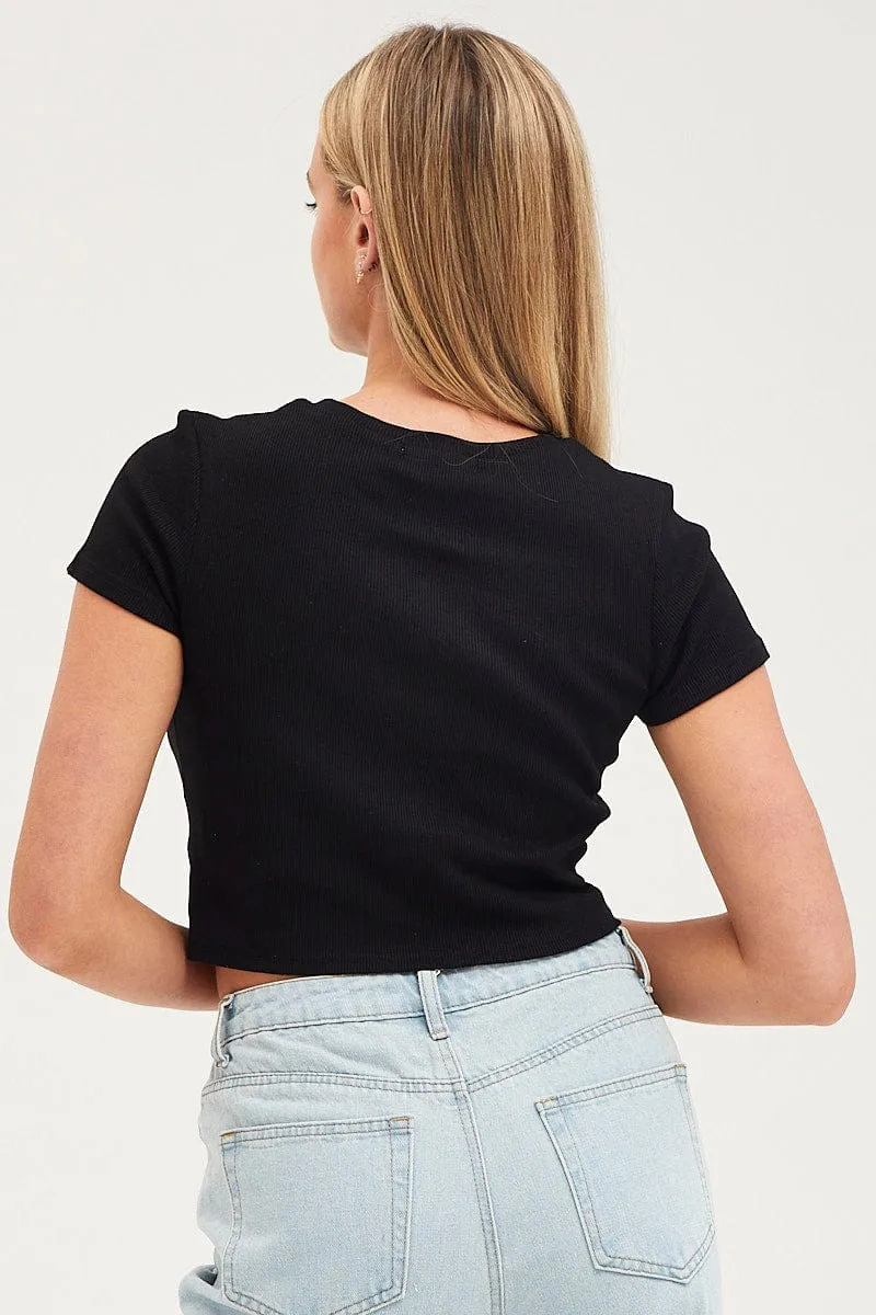 Active clothing Leader Core Black T-Shirt Short Sleeve Crew Neck