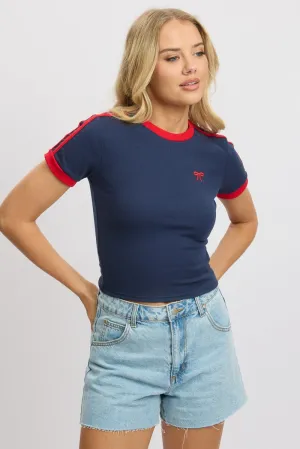 Glass Fit UniversalFit Blue Graphic Tee Short Sleeve Rib