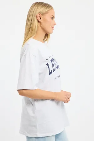 Grey Graphic Tee Short Sleeve NonIronTechnology Functional Style