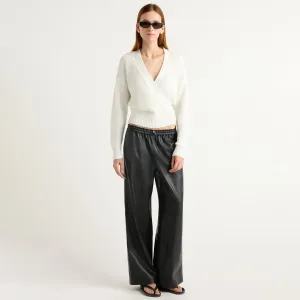 ResilientElasticBand Easy Travel Lianne Drawstring Vegan Leather Pant