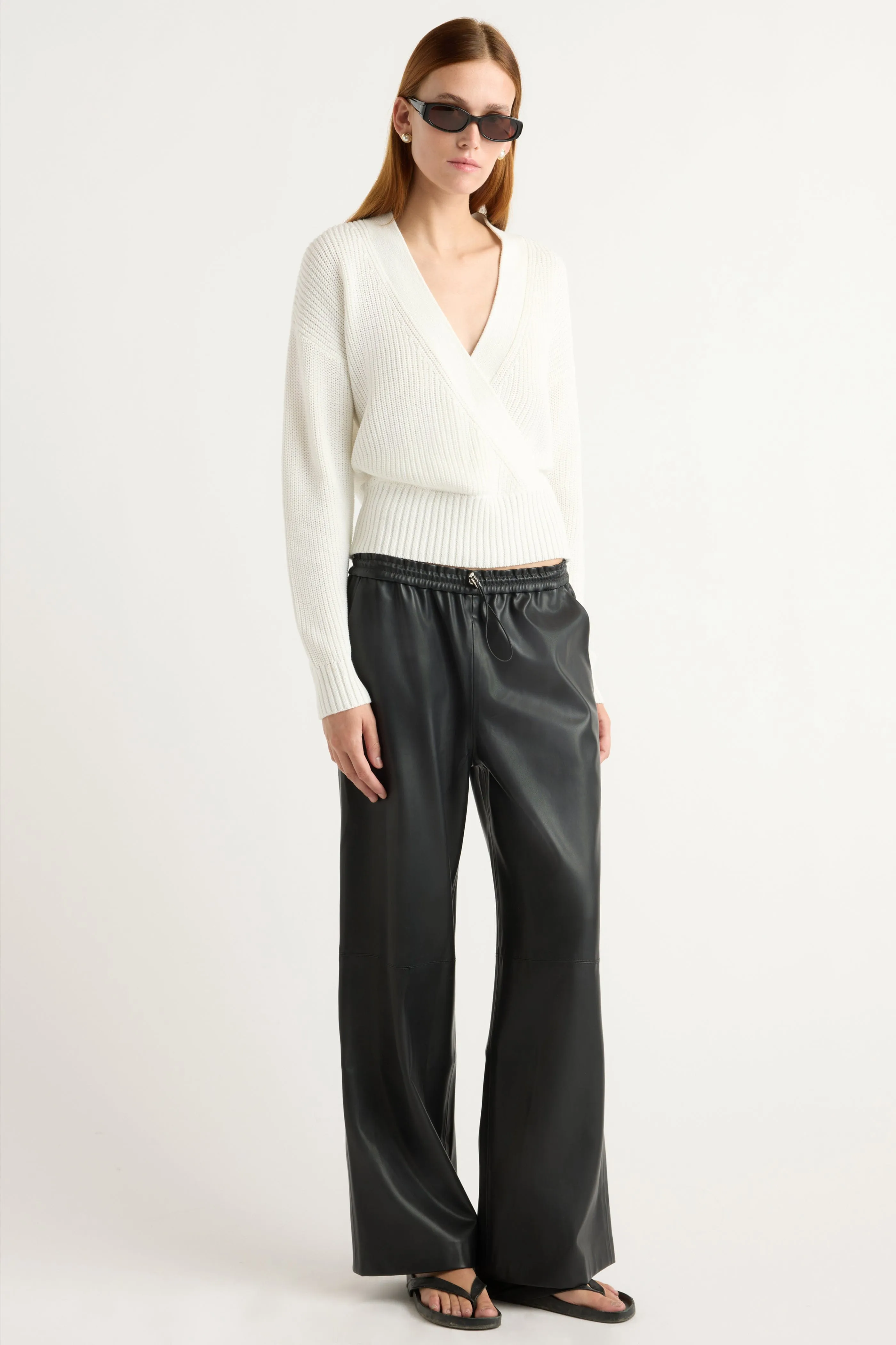 MultiPocket Lianne Drawstring Vegan Leather Pant