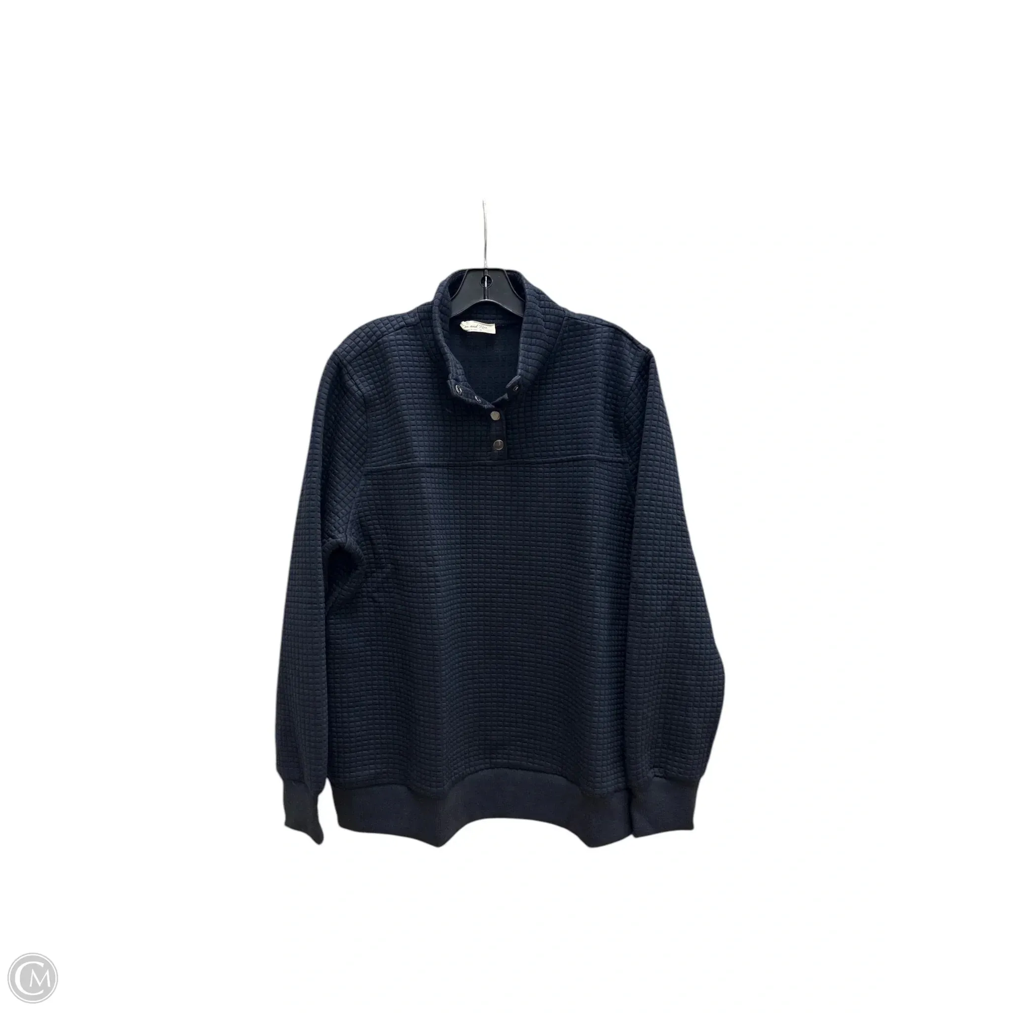FlexFitTechnology Sweatshirt Crewneck By Doe & Rae In Navy, Size: 1x