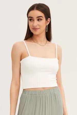 White Cotton Singlet Stretch Summer Outfit