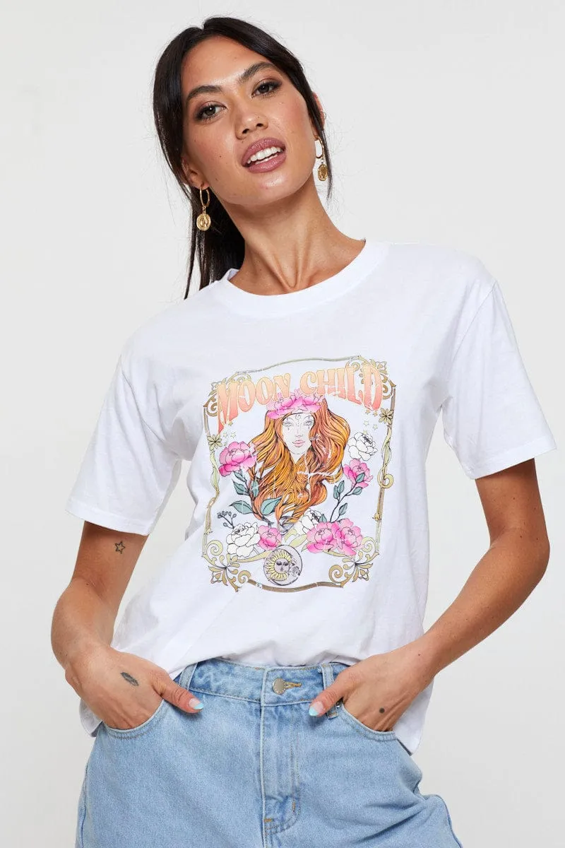 Repair Fit White Graphic T-Shirt Short Sleeve
